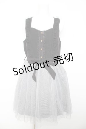 画像: axes femme / チュール重ねノースリワンピース M 黒 Y-26-01-28-095-AX-OP-SZ-ZS