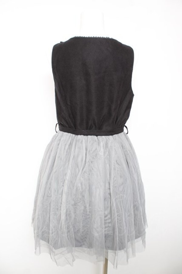 画像2: axes femme / チュール重ねノースリワンピース M 黒 Y-26-01-28-095-AX-OP-SZ-ZY (2)
