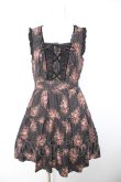 画像1: axes femme / ピンスト×花柄ワンピース M クロ Y-26-01-28-099-AX-OP-SZ-ZY (1)