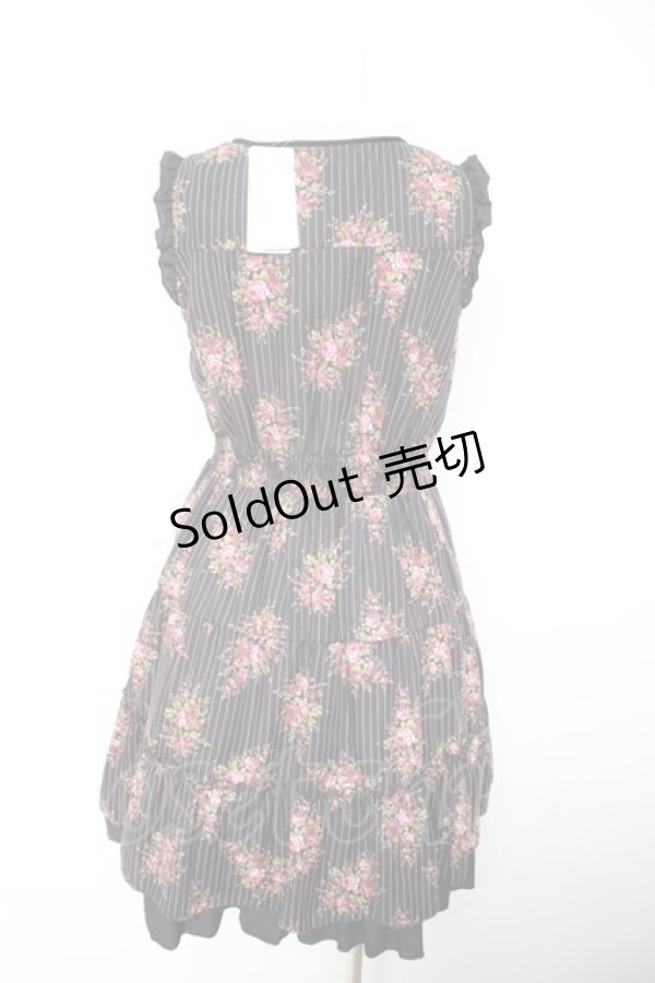 画像2: axes femme / ピンスト×花柄ワンピース M クロ Y-26-01-28-099-AX-OP-SZ-ZY (2)