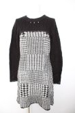 画像1: axes femme / 千鳥柄ニットワンピース M クロ Y-26-01-28-105-AX-OP-SZ-ZY (1)