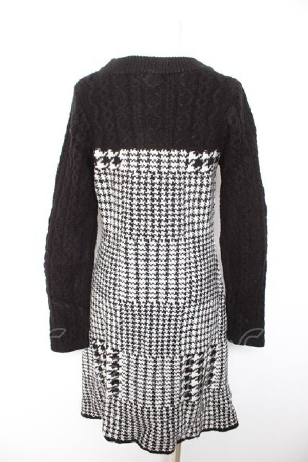 画像2: axes femme / 千鳥柄ニットワンピース M クロ Y-26-01-28-105-AX-OP-SZ-ZY (2)