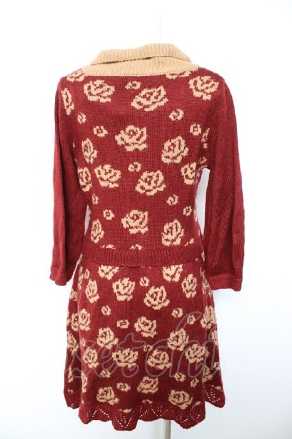 画像2: axes femme / バラJQニットチュニ M 赤 Y-26-01-28-106-AX-TO-SZ-ZY (2)