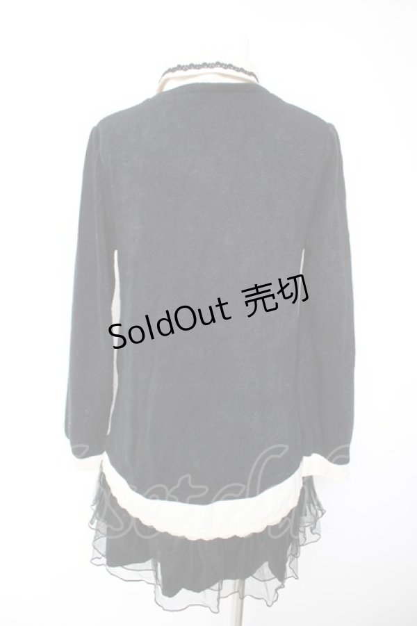 画像2: axes femme / 裾チュールブロッキングチュニ M 黒 Y-26-01-28-110-AX-OP-SZ-ZY (2)