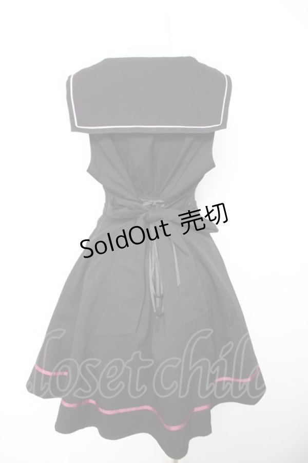 画像2: Amavel / Shark Piratesセーラーカラージャンパースカート F ブラック Y-26-01-28-114-CA-OP-SZ-ZY (2)