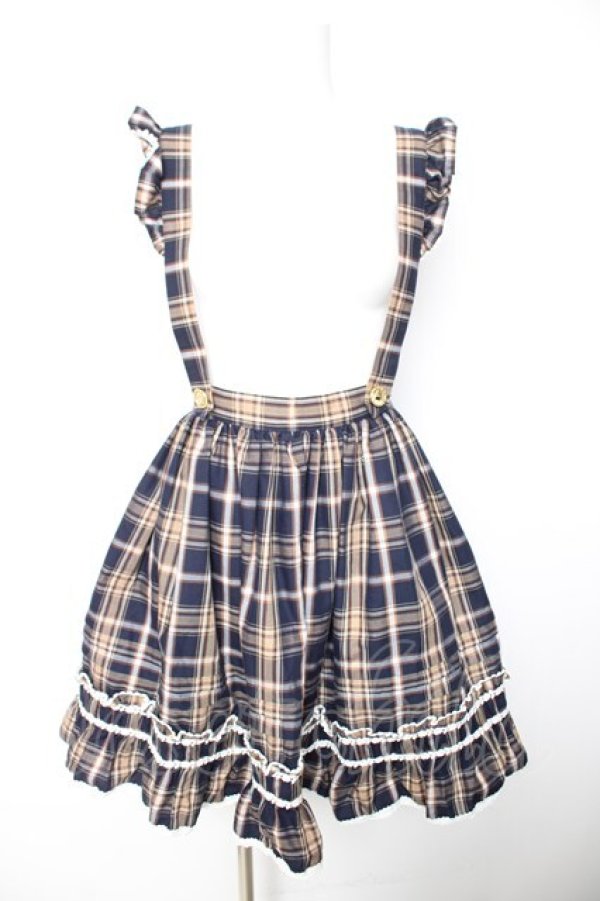 画像1: BABY, THE STARS SHINE BRIGHT / タータンチェックスカート（2022年）  ネイビー Y-26-01-28-116-BA-SK-SZ-ZY (1)