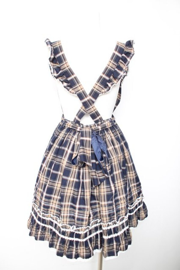 画像2: BABY, THE STARS SHINE BRIGHT / タータンチェックスカート（2022年）  ネイビー Y-26-01-28-116-BA-SK-SZ-ZY (2)