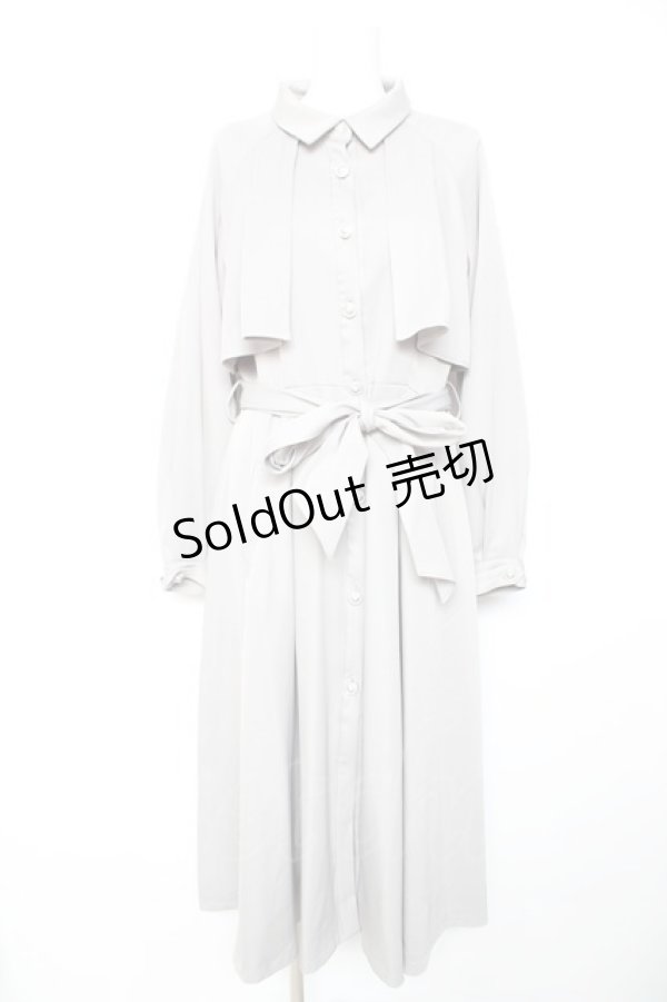 画像1: axes femme / 後レースアップトレンチコート  グレー Y-26-01-28-121-AX-CO-SZ-ZY (1)