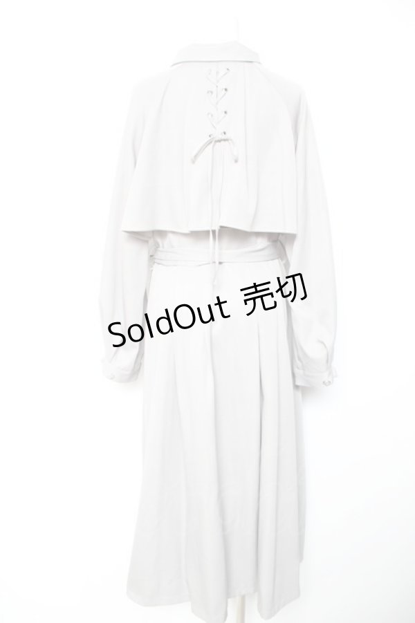 画像2: axes femme / 後レースアップトレンチコート  グレー Y-26-01-28-121-AX-CO-SZ-ZY (2)