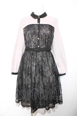 画像: axes femme / ビスチェ切替レースワンピース F グレー Y-26-01-28-125-AX-OP-SZ-ZY