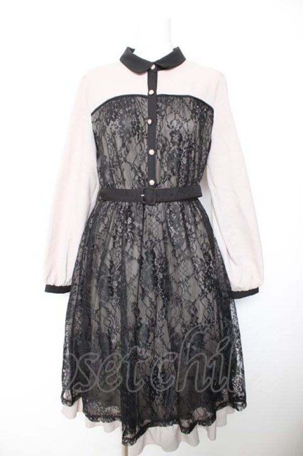画像1: axes femme / ビスチェ切替レースワンピース F グレー Y-26-01-28-125-AX-OP-SZ-ZY (1)
