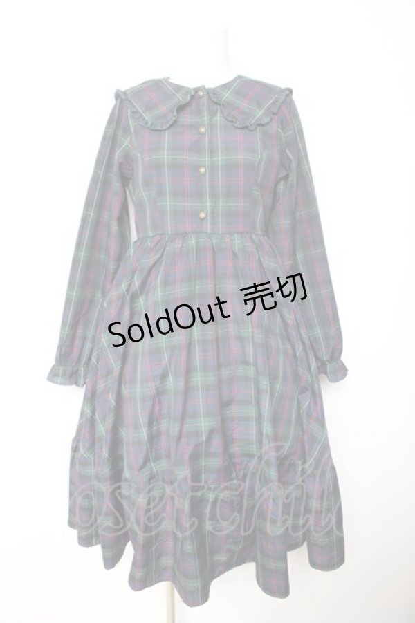 画像1: m petit by misako / TT*AOKチェックOP S 濃緑 Y-26-01-28-127-LO-OP-SZ-ZY (1)