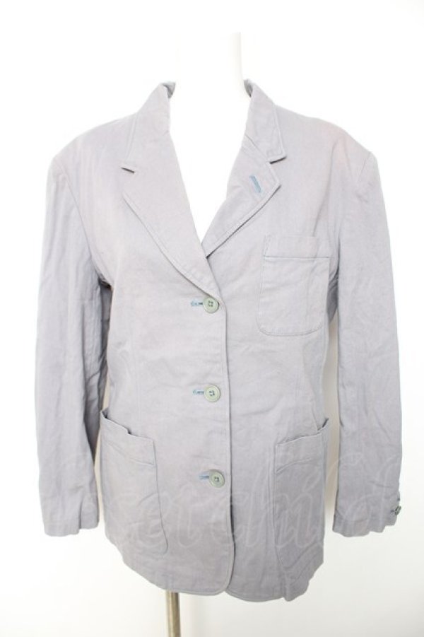 画像1: PINK HOUSE / ロゴプリントジャケット F ブルーグレー Y-26-01-28-129-LO-JA-SZ-ZY (1)