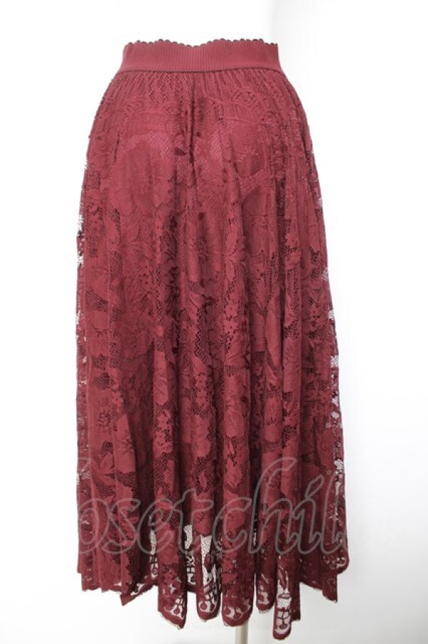 画像2: axes femme / レースサーキュラースカート  ワイン Y-26-01-28-131-AX-SK-SZ-ZY (2)