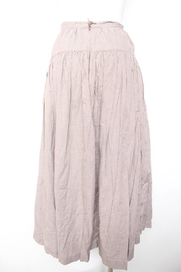 画像2: INGEBORG / ギンガム柄スカート F ブラウン Y-26-01-28-134-LO-SK-SZ-ZY (2)