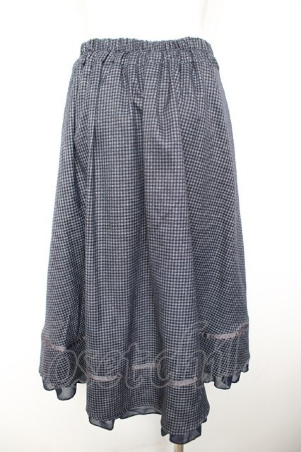 画像2: axes femme POETIQUE / 千鳥格子ボタンスカート M 紺 Y-26-01-28-135-AX-SK-SZ-ZY (2)