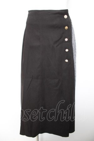 画像: axes femme / バイカラープリーツスカート F 黒 Y-26-01-28-137-AX-SK-SZ-ZY