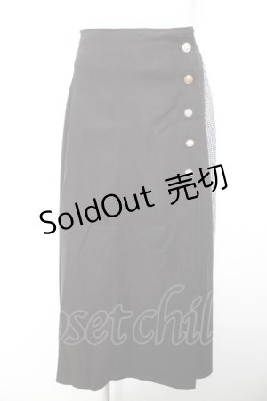 画像: axes femme / バイカラープリーツスカート F 黒 Y-26-01-28-137-AX-SK-SZ-ZY