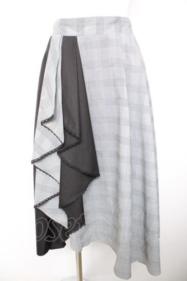 画像1: axes femme / バイカラーフリルスカート M グレー Y-26-01-28-138-AX-SK-SZ-ZY (1)
