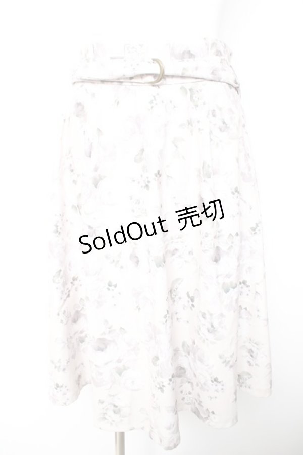 画像1: axes femme POETIQUE / 花柄プリントベルト付きスカート M 生成り Y-26-01-28-139-AX-SK-SZ-ZY (1)