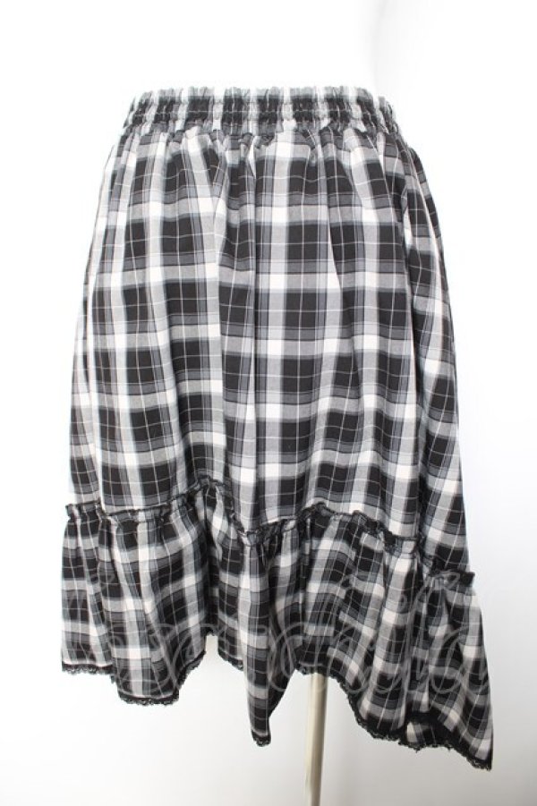 画像2: axes femme / チェック柄デザインスカート M 黒 Y-26-01-28-140-AX-SK-SZ-ZY (2)