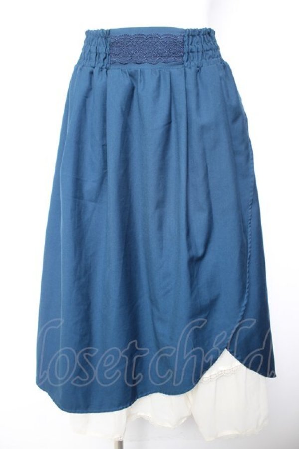 画像1: axes femme / スリット入りロングスカート M 紺 Y-26-01-28-142-AX-SK-SZ-ZY (1)