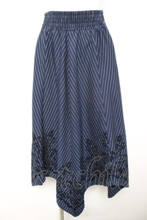 画像: axes femme / フロッキーPTイレヘムスカート M 紺 Y-26-01-28-143-AX-SK-SZ-ZY