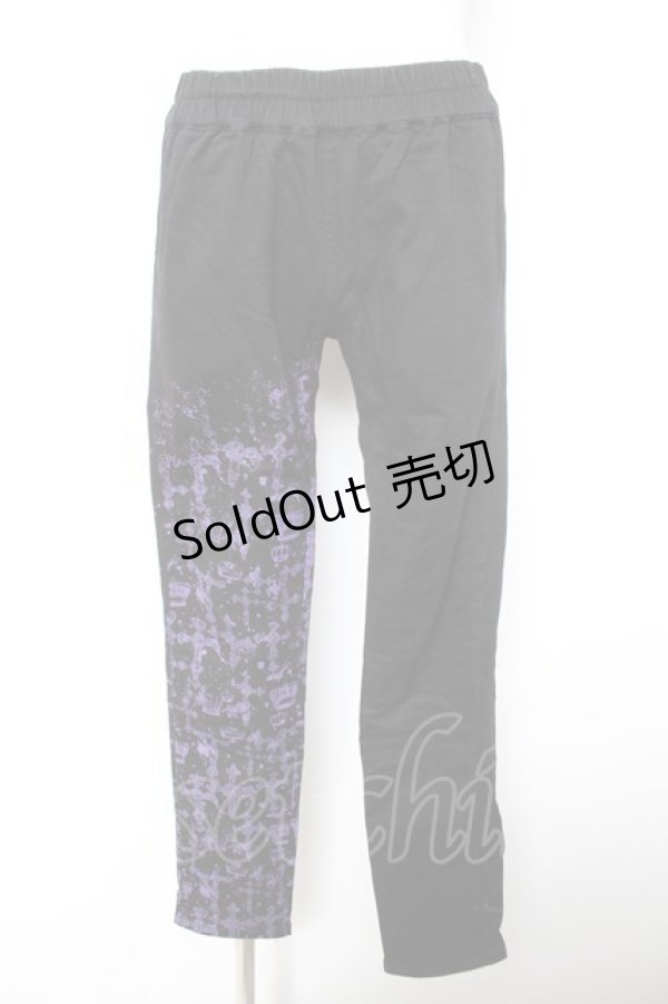 画像1: ALGONQUINS / ツートンプリントパンツ 2 黒×紫 Y-26-01-28-145-AL-PA-SZ-ZY (1)