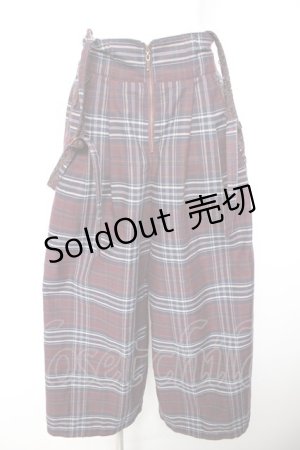 画像: axes femme / タータンチェック柄サス付パンツ M ワイン Y-26-01-28-146-AX-PA-SZ-ZT142