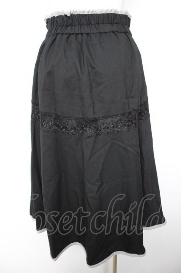 画像2: axes femme / フロント編上レース切替スカート M クロ Y-26-01-28-147-AX-SK-SZ-ZY (2)