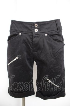 画像: PEACE NOW / ジップデザインハーフパンツ M 黒 Y-26-01-28-148-PU-PA-SZ-ZY