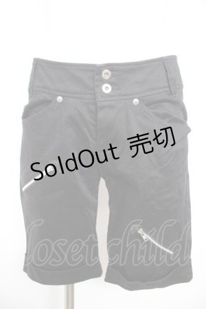 画像: PEACE NOW / ジップデザインハーフパンツ M 黒 Y-26-01-28-148-PU-PA-SZ-ZY