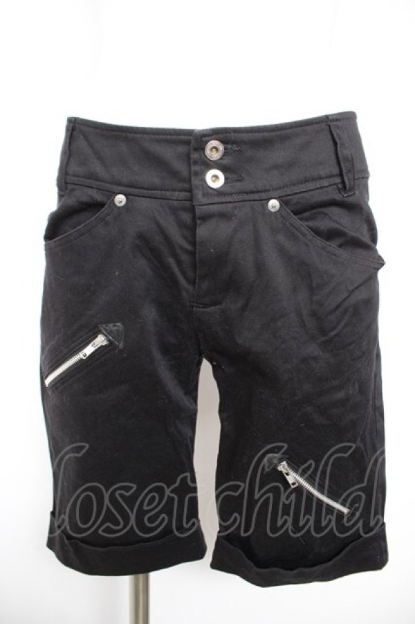 画像1: PEACE NOW / ジップデザインハーフパンツ M 黒 Y-26-01-28-148-PU-PA-SZ-ZY (1)