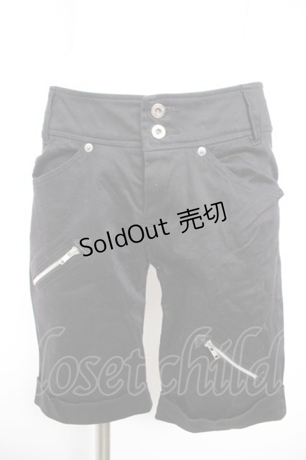 画像1: PEACE NOW / ジップデザインハーフパンツ M 黒 Y-26-01-28-148-PU-PA-SZ-ZY (1)