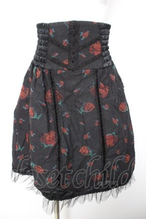 画像: axes femme NOSTALGIE / バラゴブランハイウエストスカート M 黒 Y-26-01-28-152-AX-SK-SZ-ZY