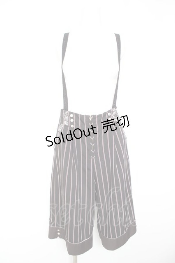 画像1: axes femme POETIQUE / サス付ハーフワイドパンツ M 黒 Y-26-01-28-154-AX-PA-SZ-ZY (1)