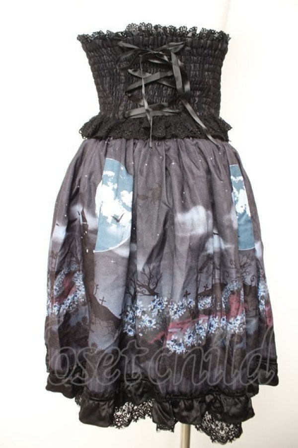 画像2: axes femme kawaii / トリックナイトスカート M 紺 Y-26-01-28-156-AX-SK-SZ-ZY (2)