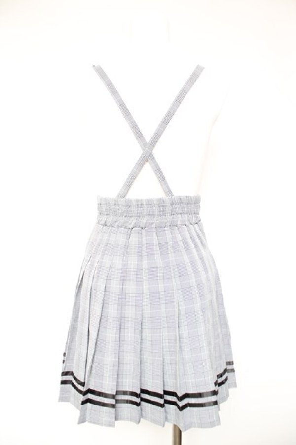 画像2: MA*RS / サス付きチェックスカート  グレー Y-26-01-28-158-EL-SK-SZ-ZY (2)