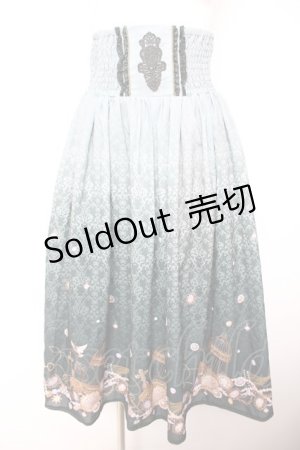 画像: axes femme / アンティーク柄2WAYスカート  グリーン Y-26-01-28-159-AX-SK-SZ-ZY