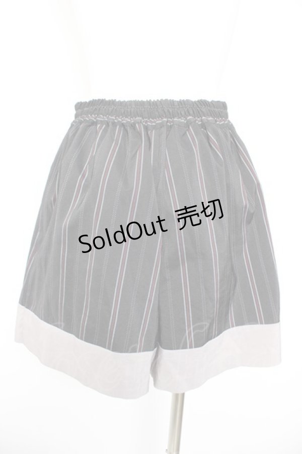 画像2: axes femme POETIQUE / ストライププリーツキュロット M 黒 Y-26-01-28-164-AX-PA-SZ-ZY (2)