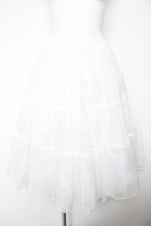 画像: axes femme kawaii / ミディオーガンジーパニエ M 白 Y-26-01-28-169-AX-SK-SZ-ZY