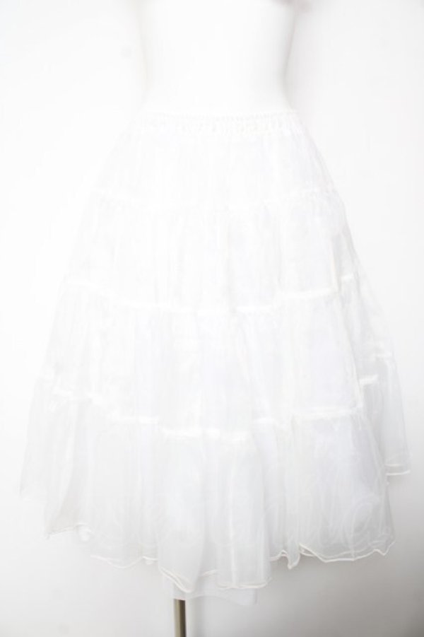 画像1: axes femme kawaii / ミディオーガンジーパニエ M 白 Y-26-01-28-169-AX-SK-SZ-ZY (1)