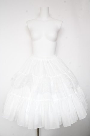 画像: Hoshibako Works / 55ｃｍワイヤーパニエスカート  ホワイト Y-26-01-28-170-LO-SK-SZ-ZY