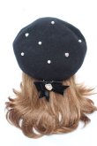 画像1: LIZ LISA / パール付きベレー帽  黒 Y-26-01-28-018-LO-AC-SZ-ZY (1)
