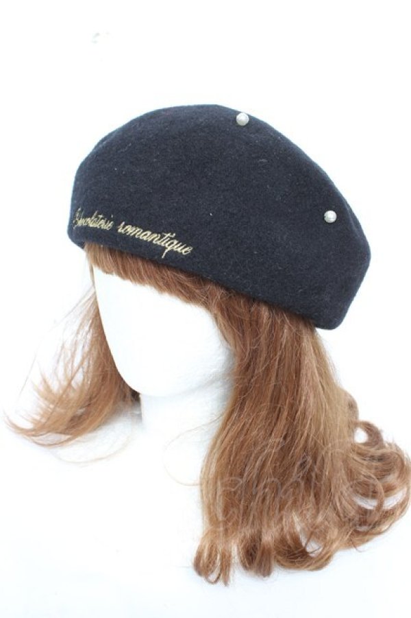 画像2: LIZ LISA / パール付きベレー帽  黒 Y-26-01-28-018-LO-AC-SZ-ZY (2)