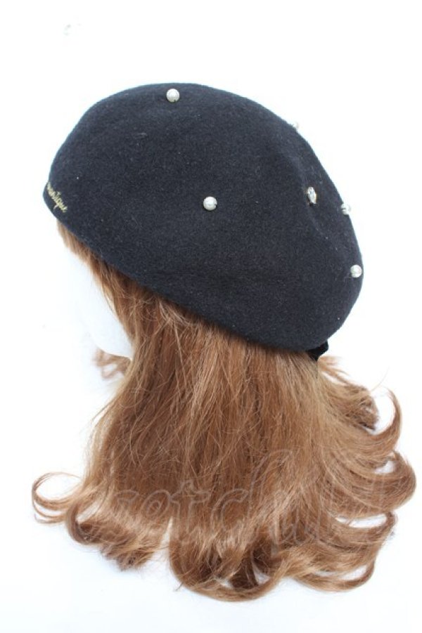 画像3: LIZ LISA / パール付きベレー帽  黒 Y-26-01-28-018-LO-AC-SZ-ZY (3)