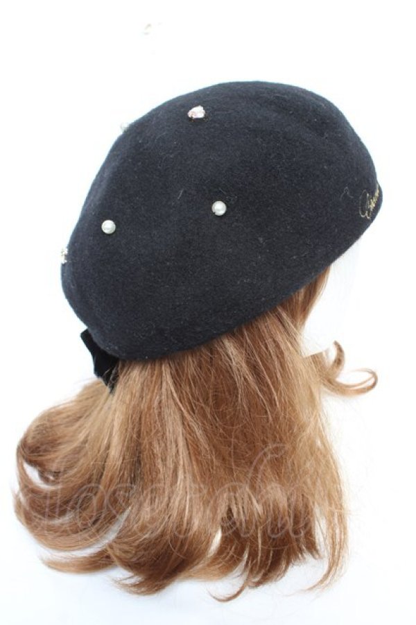 画像4: LIZ LISA / パール付きベレー帽  黒 Y-26-01-28-018-LO-AC-SZ-ZY (4)