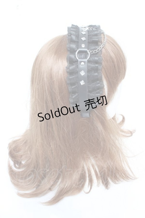 画像3: NOEMIE / フリルスタッズチェーンカチューシャ  黒 Y-26-01-28-021-LO-AC-SZ-ZT600-F002 (3)