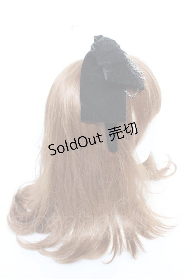 画像3: NOEMIE / ベロアリボンクロスチェーンカチューシャ  黒 Y-26-01-28-022-LO-AC-SZ-ZT0131W (3)