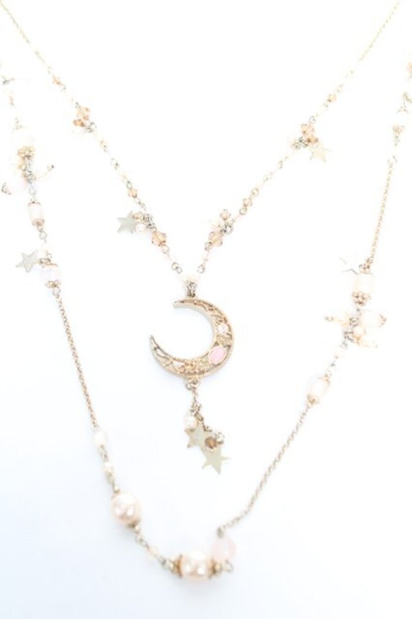 画像1: axes femme / 二連ムーンネックレス  ゴールド Y-26-01-28-004-AX-AC-SZ-ZY (1)